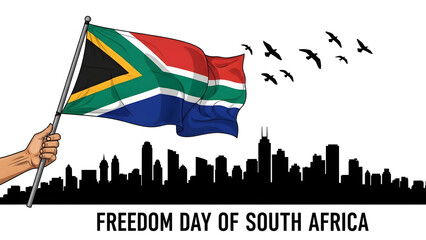 National freedom day south africa isolated on transparent background