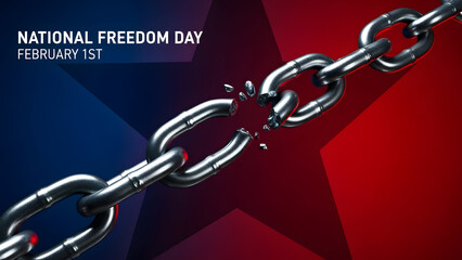 National freedom day february 1st broken chains symbol isolated on transparent background