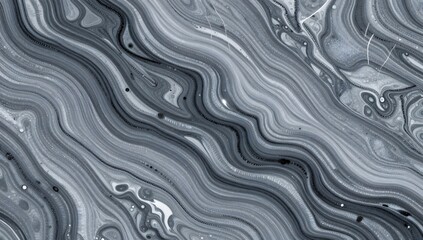 Abstract grey texture with fluid marble effect and wavy lines