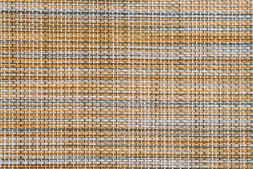 Top view of isolated orange striped placemat for food