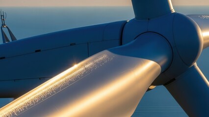 Wind Turbine Blades Closeup Renewable Energy.