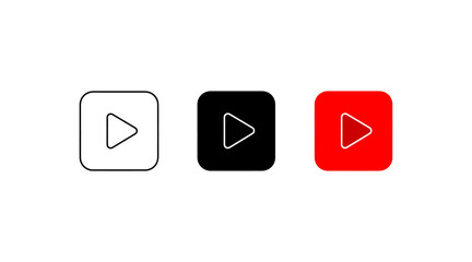Three youtube play buttons