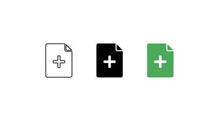 Three document icons with plus symbols
