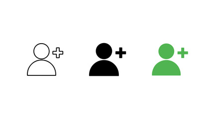 Three icons representing user addition