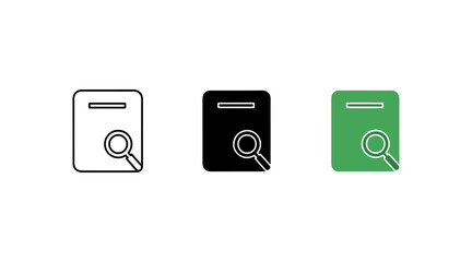 Three document icons with magnifying glasses