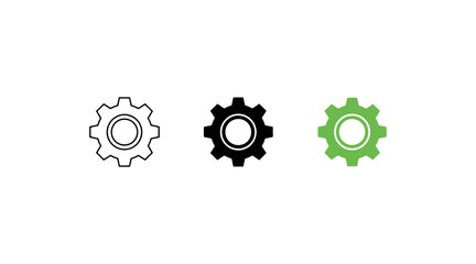 Different colored gears icon set