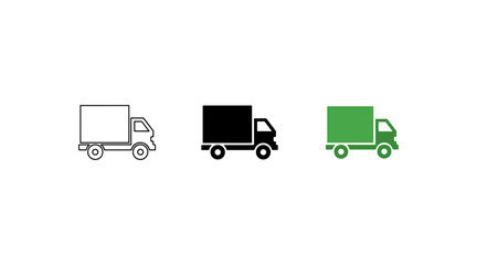 Vector of Three delivery trucks in different colors