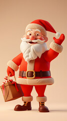 3d Cartoon Character of a santa clause