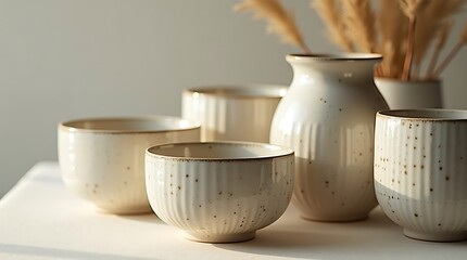 Close-Up Japanese New Year Still Life with Ceramic Texture, Soft Daylight and Elegant Minimal Styling