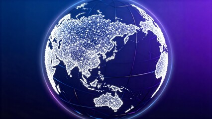 Globe with network connections