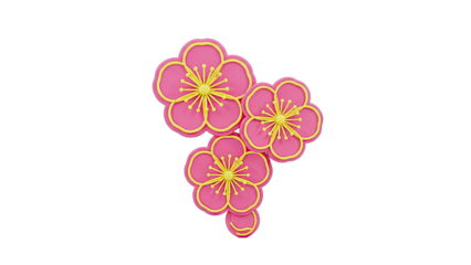 Pink and Yellow Cherry Blossom Decorations