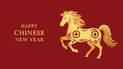 Lunar New Year background, year of the horse 2026