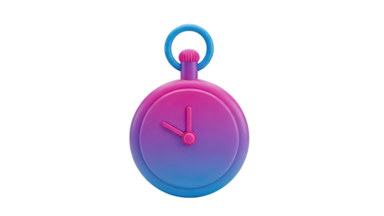 3D Rendered Pocket Watch with Gradient Colors