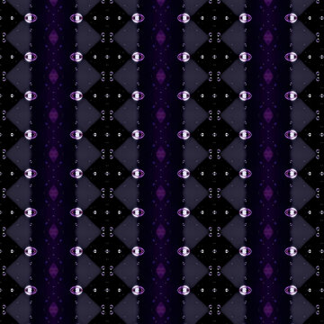Seamless purple kaleidoscope pattern with mirrored symmetry and glowing details, perfect for abstract backgrounds, VJ loops, and digital design projects.