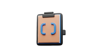 Clipboard with Brackets Icon - Coding and Development Symbol