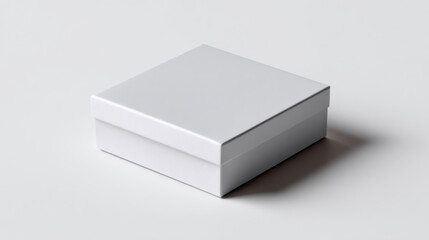Naklejka premium Minimalist packaging box with clean edges, white color, simple design, isolated white background