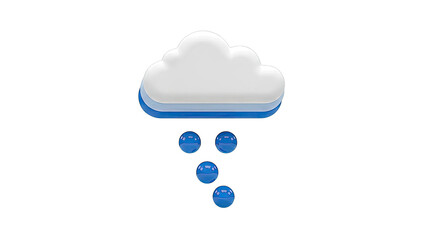 Cloud with blue raindrops icon