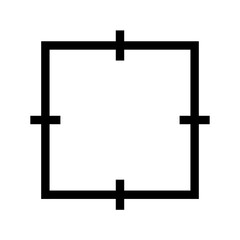 Crop tool icon with corner handles, symbolizing image cropping, resizing, photo editing, frame adjustment, perfect for photo editors, design software, and digital tools.