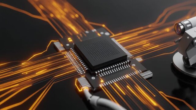 Neuromorphic Chip Technology Module Motion Graphic