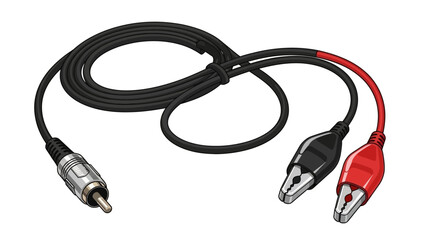 RCA to Alligator Clip Test Lead Cable Illustration