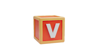 Alphabet Block 'V'