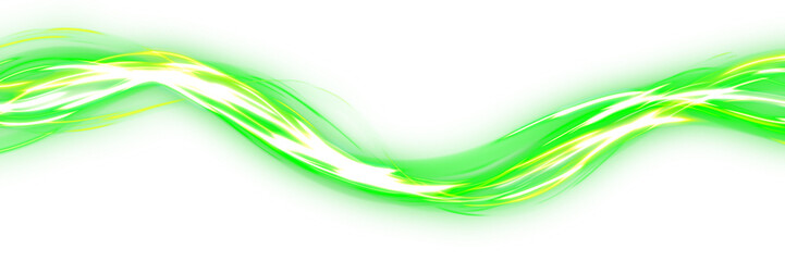 Obraz premium Abstract Neon Green Power Wave with Intense Luminous Light Lines
