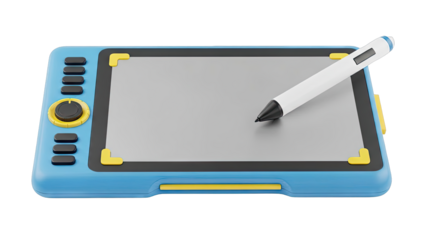 Blue Graphics Tablet with Stylus