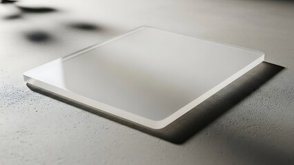 Studio shot of a Clear Acrylic Sheet on Cement Surface, High Angle view