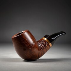 Retro Style Wooden Tobacco Pipe Isolated Studio Shot
