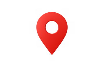 Red 3d map pin marking exact location, finding route, and setting destination point with transparent background