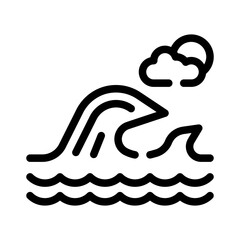 ocean waves line icon