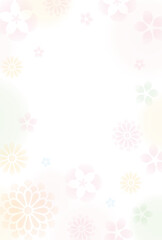 和柄背景、お礼状や挨拶状、年賀状やはがきなどの背景、和風の花柄