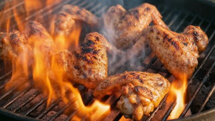 Grilled chicken wings sizzling with smoke and flavor, perfect for summer BBQ gatherings and outdoor feasts