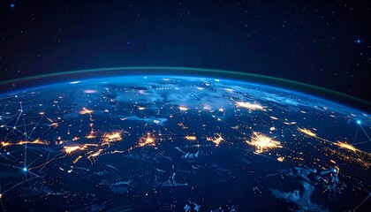 glowing dots and lines forming a digital map