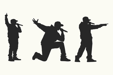 singers silhouette collection vector illustration. eps 10