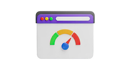 3D Speedometer Icon for Web Performance