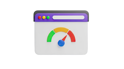 3D Speedometer Icon for Web Performance