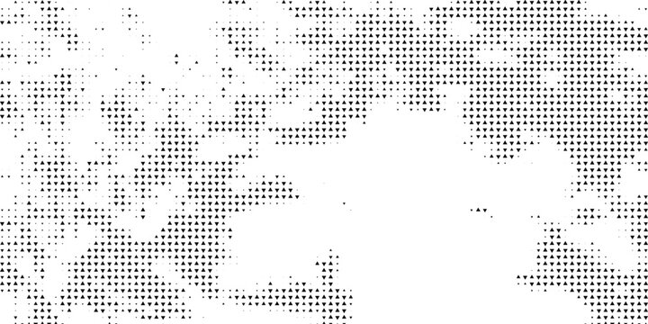 Abstract Black and White Triangle Halftone Background with Organic Geometric Pattern