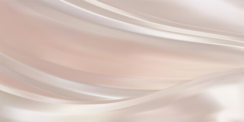 Abstract Blush pink gradient background. Minimalistic subtle wavy light pink silk texture with a smooth, flowing fabric design. 3D vector illustration.