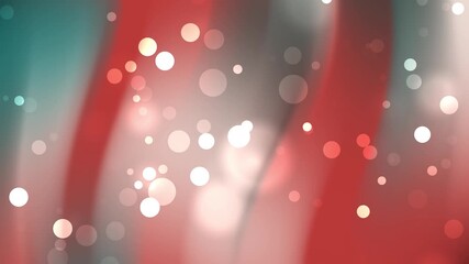 A balanced color palette of teal and coral waves decorated with large soft white circular light leaks and blurry spots - Powered by Adobe