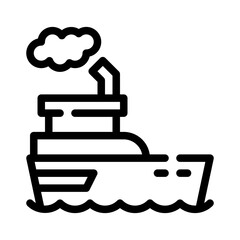 Obraz premium boat line icon