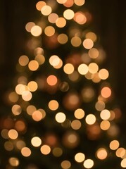 Obraz premium Warm, sparkling bokeh lights create a magical and festive atmosphere, perfect for holiday celebrations, enchanting backgrounds, and joyful seasonal greetings