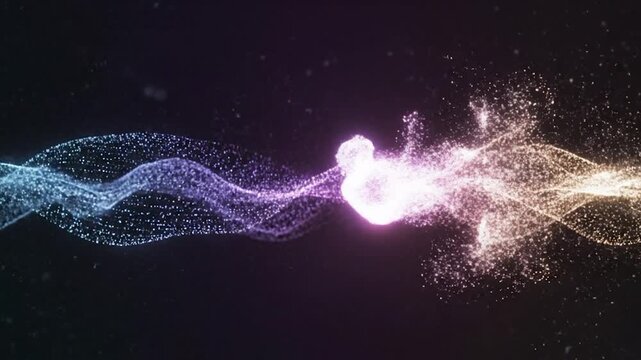 Colorful Particle Waveform Animation Frames