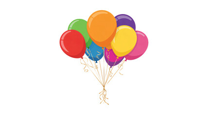 Naklejka premium Colorful Balloons Cluster in Vibrant Party Atmosphere with Bright Lighting on White Background for Celebration