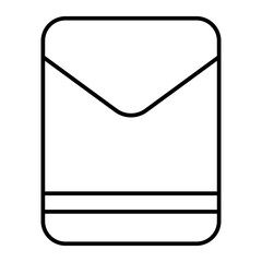 Chinese red envelope outline icon, simple hongbao packet symbol isolated on transparent background.