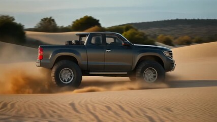 Experience thrilling off-road adventures with rugged vehicles conquering sandy terrains in this exciting video.