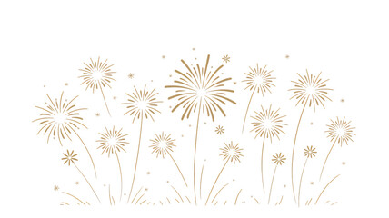 Obraz premium Dandelion flowers in minimalist illustration style with gold color and delicate texture for botanical design