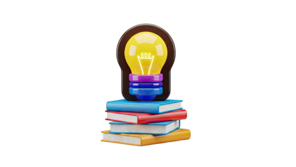 Lightbulb Idea on Stack of Books