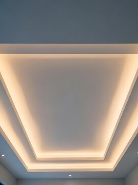 Minimalist false ceiling design with subtle recessed lighting elements