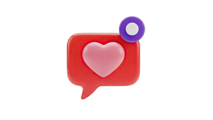 3D Social Media Like Notification Icon